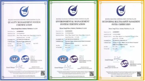 Since 2009, the company has successively obtained  ISO  System certification